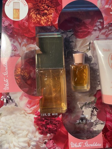 Vintage WHITE SHOULDERS Gift Set COLOGNE SPRAY, PARFUM & BODY LOTION NOS