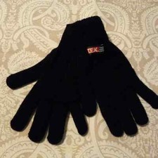 NWT T.E.K. Men  s Black Gloves 50 Acrylic 50 Polyester Winter Warm
