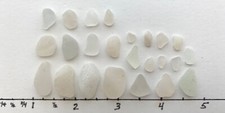 25 pc Beach Sea Glass JQ Seaglass fully frosted ocean jewelry White clear G1 US
