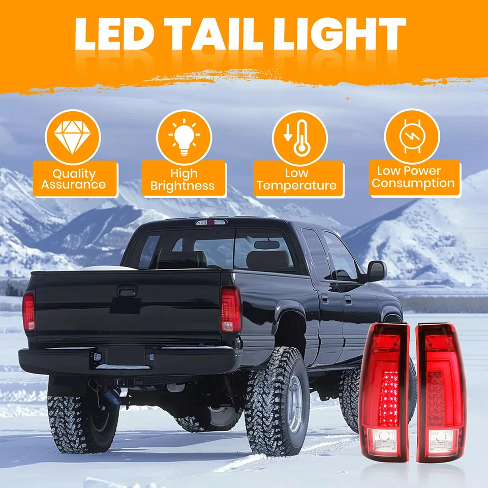 Luces traseras de tubo LED lámparas de freno para Chevy Silverado GMC Sierra 1999 2000-2002 Foto 4 de 4