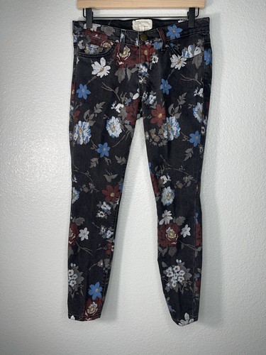 Aktuelle Elliott Jeans Damen 26 schwarz Blumenmuster Wildflower Stiletto Skinny