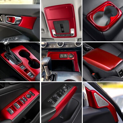 #ad Sporty Red Interior Car Trim Decor Cover Accessories For Honda Civic 11th 2022 $45.99