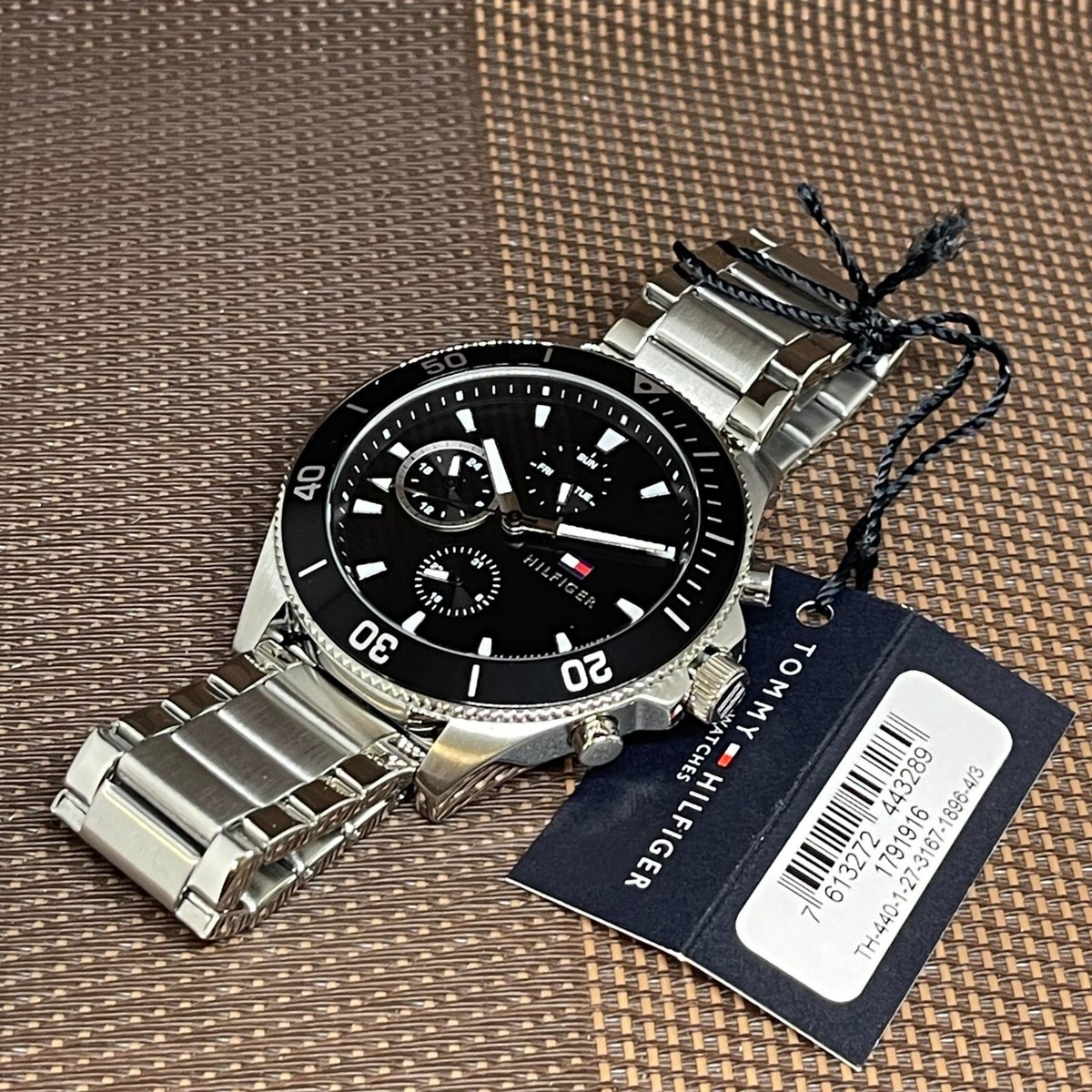 Tommy Hilfiger 1791916 Larson Black Analog Stainless Steel Men's