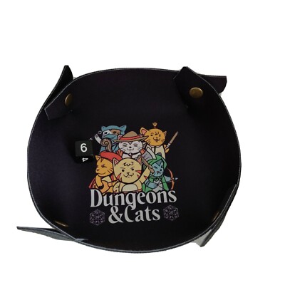Dungeons & CatsTray, Portable D&D Dice Tray, Lightweight Foldable rolling tray