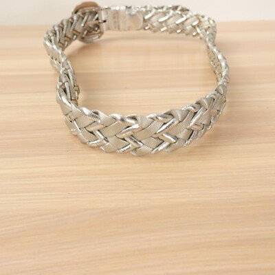 Women\'s Vintage Metallic Silver Braided Belt Day-Lor Vintage multi metallic Braid Women main image 4