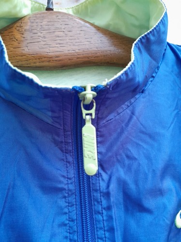 Vintage Nike track Jacket Mens Large Purple Green Embroidered Logo Softshell - Picture 3 of 14