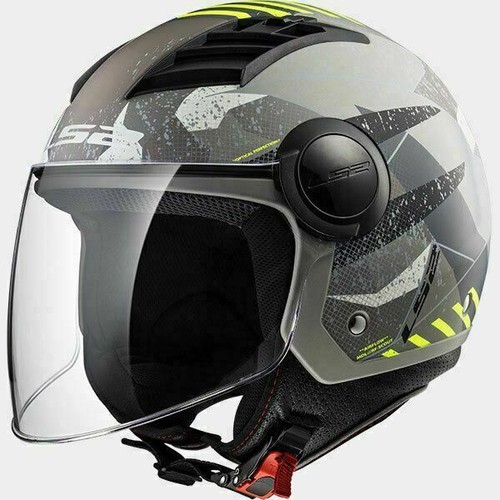 LS2 CASCO JET URBAN DOWNTOWN HPTT AIRFLOW OF562 CAMO MATT TITANIUM YELLOW |  eBay