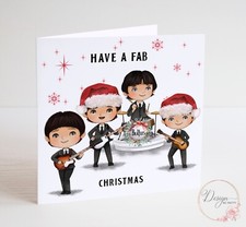 THE BEATLES Christmas Card - Fab Four - Paul John Ringo & George