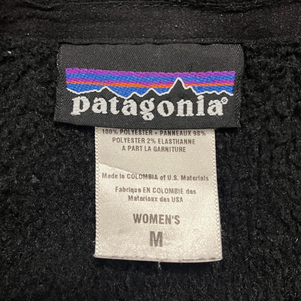 VTG Patagonia Vest Full Zip Fleece with Merrell Logo Black USA Women's Medium thumbnail 10