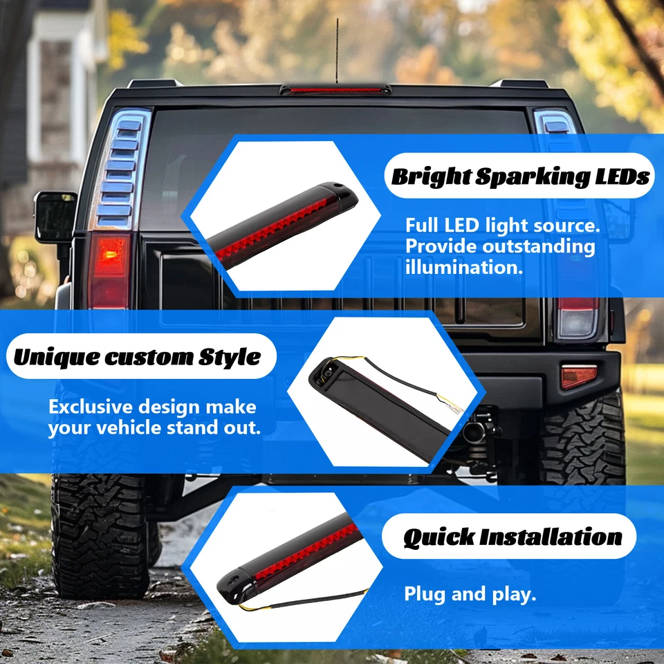 Tercera luz trasera de freno para 92-04 Chevy Suburban GMC Jimmy Hummer Yukon XL Foto 4 de 4