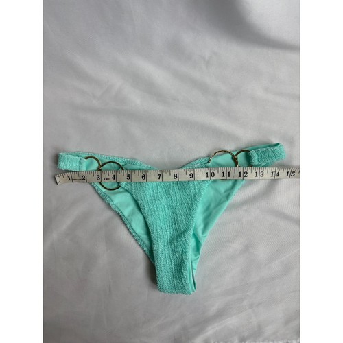 Beach Bunny New Nadia Tri Bikini Bottom Beach Bunny Aqua Size M Ring Detail - Picture 8 of 10