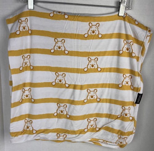 WINNIE THE POOH MILK SNOB Striped Baby Blanket 34x34" Stretchy Fabric Disneyana