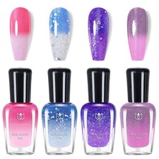 DMQ Temperature Colour Changing Nail Polish Set 4Pcs Colorful Glitter Nail