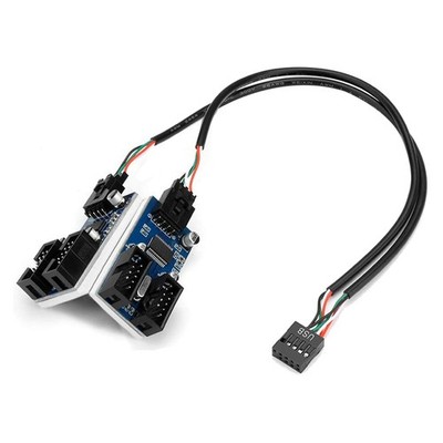 Motherboard USB 2.0 9-Poliger Header 1 Bis 4 VerläNgerung Hub Splitter Adap1692