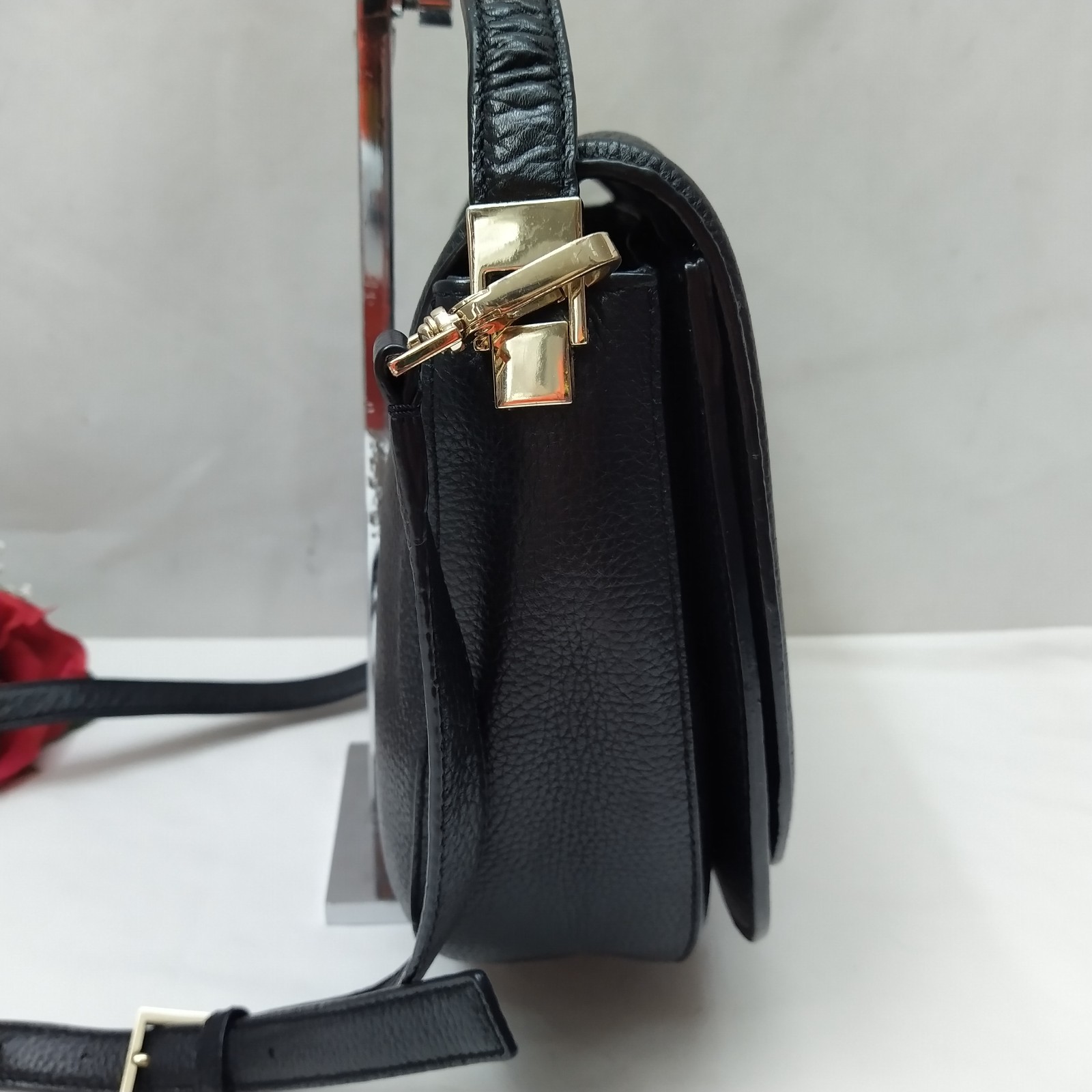 Kate Spade New York Black Leather Flap Closure Top Handle Crossbody Bag thumbnail 13