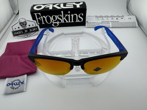 OAKLEY FROGSKINS LITE MAVERICK VINALES BLACK INK PRIZM RUBY SUNGLASSES OO9374-27 - Picture 7 of 13