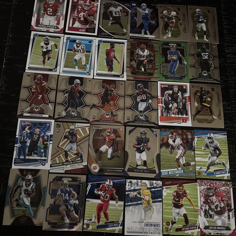 NFL Rookie Lot Jeudy Waddle Swift RC Etienne Moss Metchie Hubbard Huge RC Lot