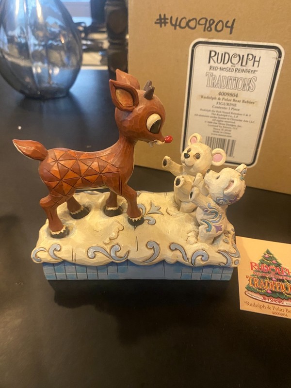 Jim Shore 2008 Rudolph & Polar Bear Babies Traditions Figurine 4009804 NEW