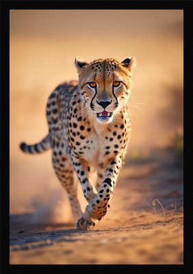 Soft Cheetah Gerahmtes Wandbild Poster Leinwanddruck Bild