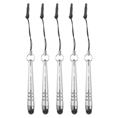 5pcs Metallic Stylus Pen for Touch Screens Metal Capacitive Pens, White