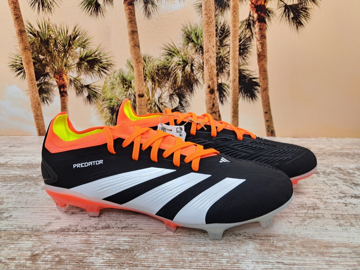 Adidas Predator 24 Pro FG Core Black White Orange Soccer Cleats