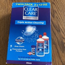 Alcon Clear Care Triple Action Cleaning Twin Pack 2 x 12 Oz Exp 07/2027