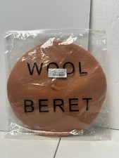 French Beret 100 Wool Some Wear Vintage Rust Orange Classic Lightweight Hat