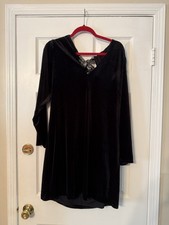 Express Women’s Xl Black Velvet Long Sleeve Dress With Tie BNWT