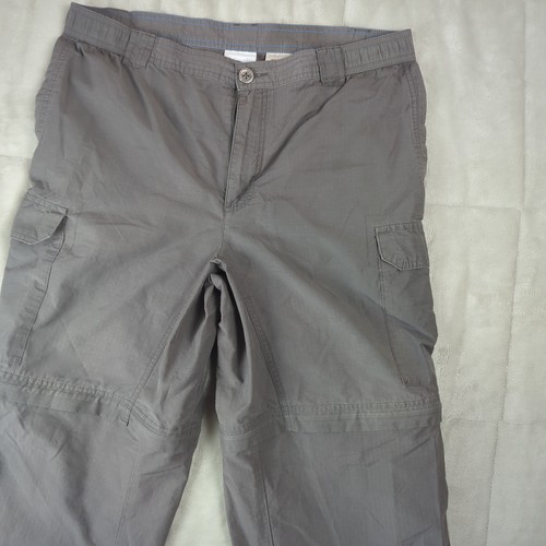 Pantalone Columbia Uomo 32x28 Grigio Cargo Convertibile Pantaloncini Ripstop Nylon - Foto 4 di 14