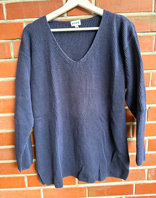 MEXX women's knit sweater blue V-neck long sleeve size S regular size