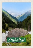 Holzschild 30X20 Cm Stubaital ÖSterreich Wanderung Natur Bildmotiv Reisemotiv Ab