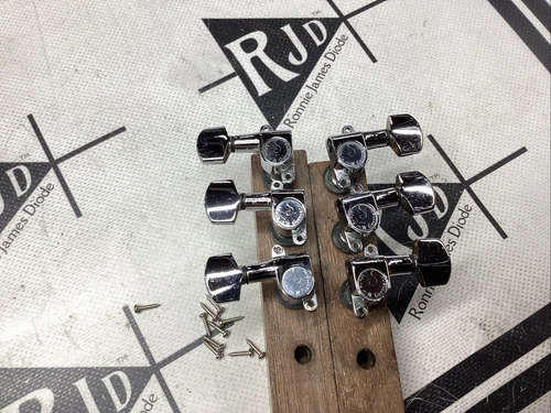 Schaller Double Tab Tuning Pegs Heads Mini M6 W. Germany Chrome 3x3