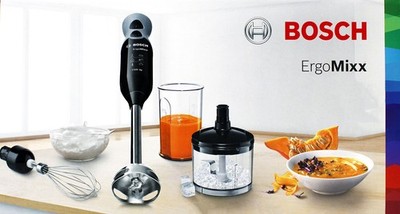 Bosch Stabmixer Zerkleinerer Schneebesen, Mix-Becher, 750W ErgoMixx MSM 67170 