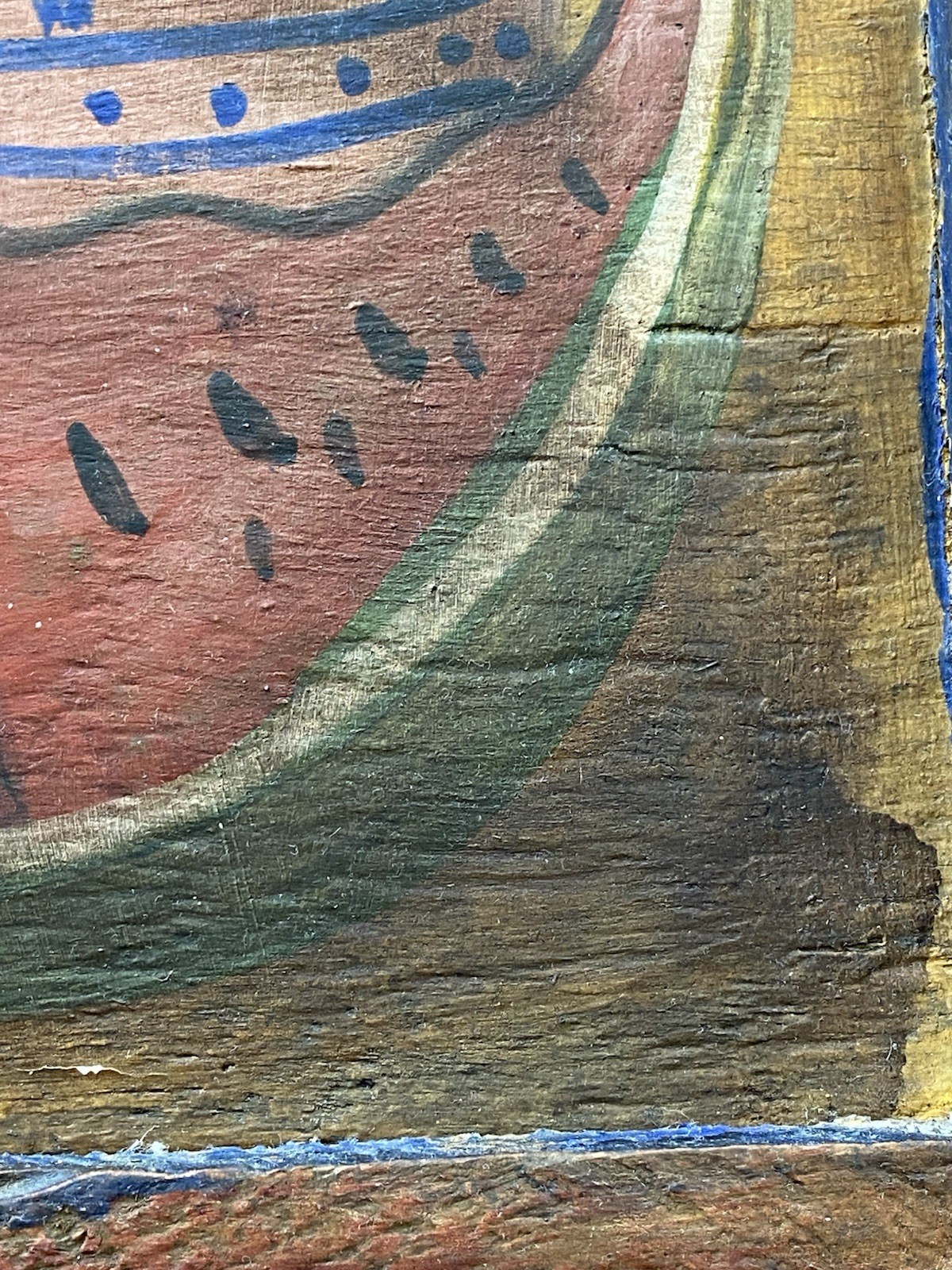 Attributed To Ramos Filemon VTG Mexican Folk Pottery Fruit Still Life Painting