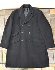 Ciro Citterio Mens Black Wool Overcoat Size XL