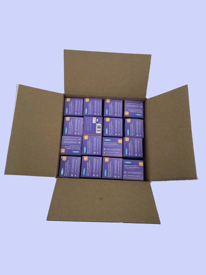 Box of 16 New, sealed Lansinoh Glass Baby Bottle 240ml 8OZ Medium flow  - Image 2 of 4