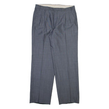 Pantaloni Da Uomo Grigi Regolari Dritti In Lana W33 L30