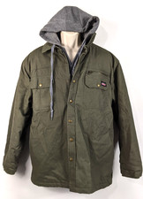 Dickies Men's Utility Jacket Hooded Quilted Canvas Jacket Sz Lg Workwear Casual