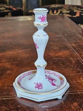 Herend Hungary Chinese Bouquet Raspberry Candle Holder Old Mark
