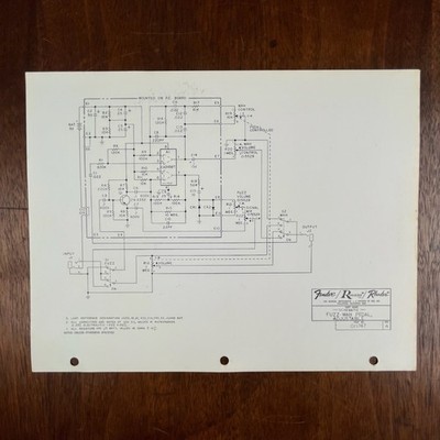 VINTAGE FENDER FUZZ WAH PEDAL PARTS/PRICE LIST & SCHEMATICS