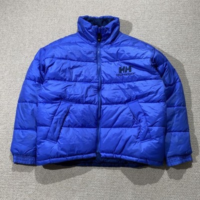 Vintage Helly Hansen Puffer Jacket Mens Large Blue Reversible Down Padded