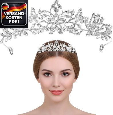 Strass Kristall Tiara Diadem Braut Haarschmuck für Hochzeit Abschlussball Gesche