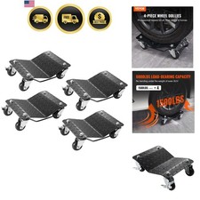 Car Wheel Dolly 6000 Lbs2722 Kg Car Moving Cart With Brakes Set Of 4 Piece...