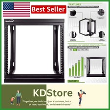 9U Open-Frame Wall Mount Server Rack with 180  Swing Gate