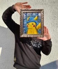 Dipinto originale pokemon van gogh pikachu post impressionismo edizione limitata 