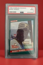 1986 Donruss The Rookies BARRY BONDS #11 Rookie card graded PSA-9 MINT. rookie card picture