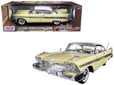 1958 Plymouth Fury Timeless Classics Yellow 118 Diecast Car By Motormax