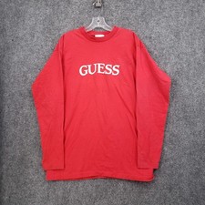 VINTAGE Guess By Georges Marciano T Shirt Men One Size Fits Medium Red 90sUSA