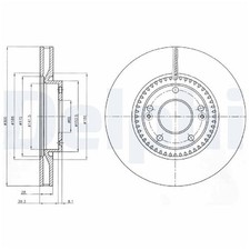 Delphi 2 Bremsscheiben + 1 Satz Beläge vorne 25922609