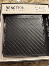 Kenneth Cole Reaction Men's RFID Genuine Leather Slimfold Wallet Black